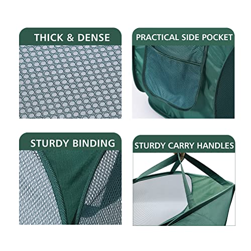 Collapsible Laundry Hamper Basket,Pop Up Mesh Foldable Bag for Laundry Room - color: Green