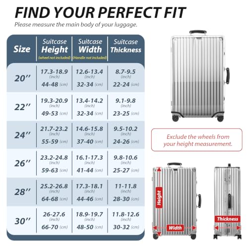 Transparent PVC Suitcase Cover, No Disassembly Required Clear Luggage Protector Suitcase Cover - color: Clear Black Trim, size: 22