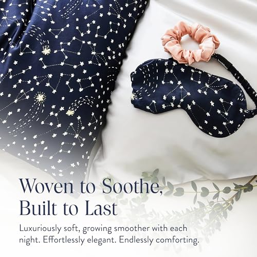 Brooklinen Silk Eye Mask Luxury Silk Comfort - Celestial Blue - color: Celestial Blue
