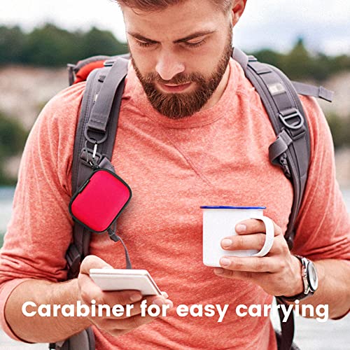 Earbud Case, RISETECH Earphone Case Holder Hard EVA Headphone Small Zipper Pouch Compatible with Beats Fit Pro, TOZO T6, Bose Soundsport, EarPods, AirPods, Sony Wired Earbuds with Keychain -Red - color: Red