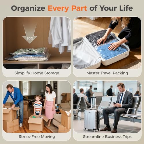 Nicetree 9-Pack Vacuum Bags for Travel with Rechargeable Pump, 3 Sizes - style: 9 Combo Set