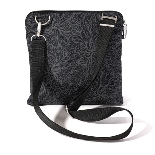 Baggallini Securtex Anti-Theft Large Crossbody - color: Midnight Blossom Print