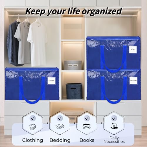 ukeetap 8 Pack Extra Large Clothes Storage Bins with Lids,Blue - color: Blue, size: 8 Pack