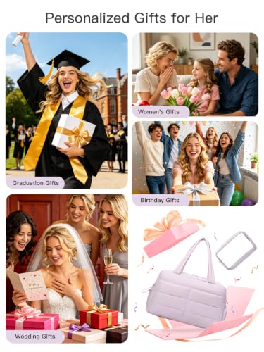 Gitus Travel Duffle Bag for Women Puffer Weekender Bags Carry on Gym Bag - color: Lavender