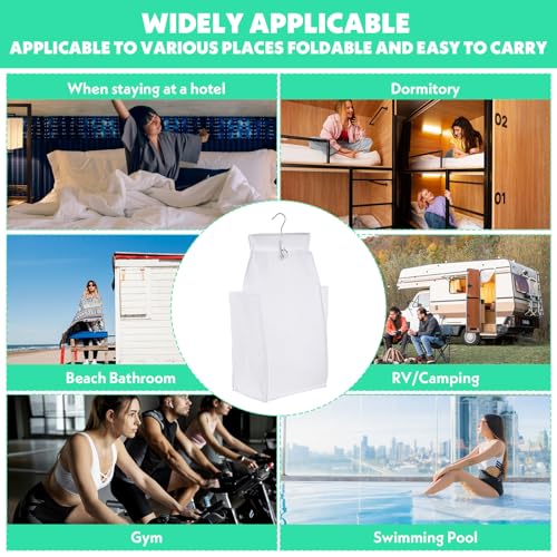 2 Pcs Hanging Foldable Breathable Mesh Laundry Hamper, Hanging Laundry Bag, White, 24 x 14.2 x 7.5 in
