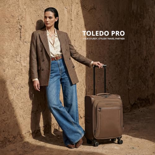 Verage Toledo Carry On Luggage with Spinner Wheels (20-Inch, Cocoa Brown) | Softside Expandable Suitcase, TSA Lock, Business Suitcase - color: Cocoa Brown, size: Carry-On 20-Inch