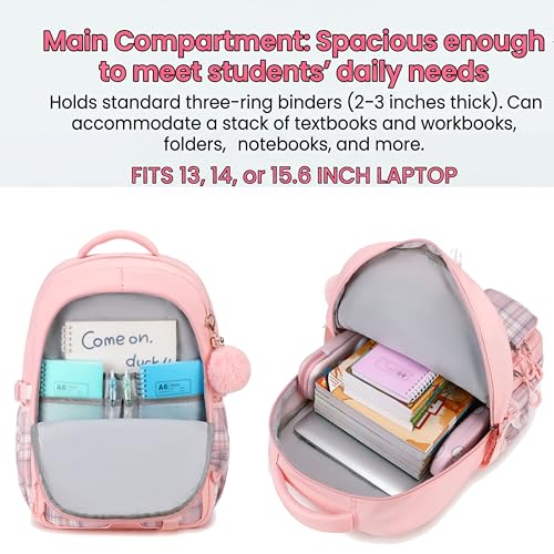 PiPiCat Backpack for Girls 4 in 1 Back to School Bookbag - color: K4 Butterfly Pink