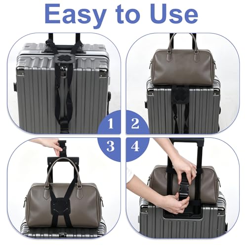Adjustable Luggage Bungee Strap, Elastic Bag Bungee for Luggage, Adjustable Travel Straps for Suitcases (Black)