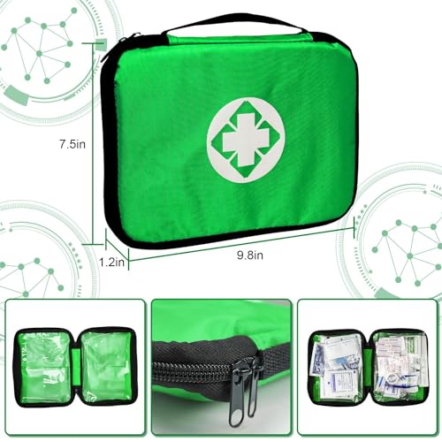 First Aid Kit 300PCS Car Home Camping Essentials Green 1st Aid - color: Green-300pcs