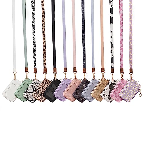 Mondo Designs 2-in-1 ID Badge Holder Lanyard Wallet - Black Marble - color: Black Marble