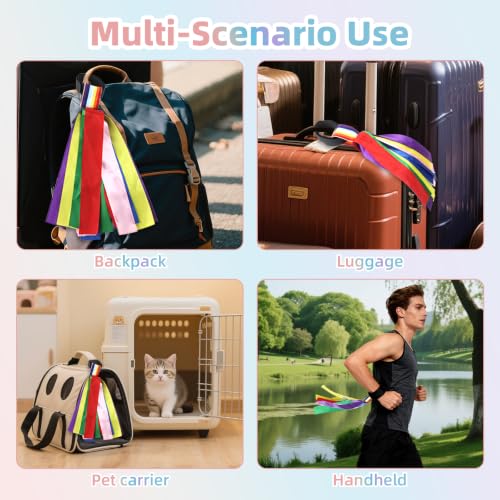 2 PCS Vibrant Luggage Identifiers Tag Ribbons with Secure Knot Straps