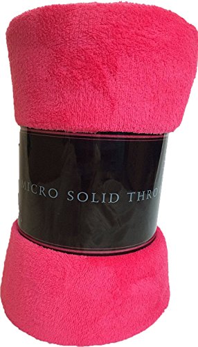 Decotex Warm & Cozy Super Soft Plush Solid Fleece Throw Blanket (50"x60", Hot Pink) - color: Hot Pink