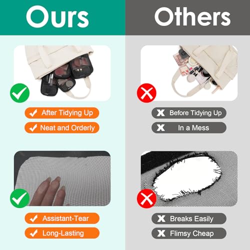 NOL Makeup Bag 4 PCS Set, Mesh Cosmetic Bag with Smooth Zipper, Clear Travel Toiletry Bag, Portable Organizer Pouch, Black See Through Case for Skincare Brushes - color: Black