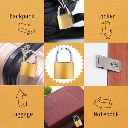 Luggage Locks with Keys, 20mm Small Padlock School Gym Locker Lock