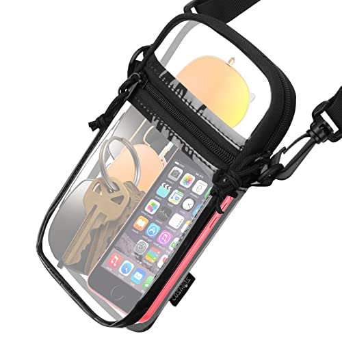 Cosmos Clear Handbag, Messenger Crossbody Purse - Travel Documents Organizer, Passport Holder, Transparent Shoulder Bag with Adjustable Strap, Unisex, One Size