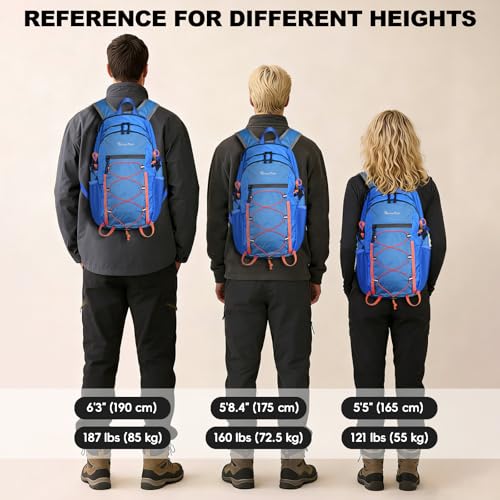 Seektop Packable Waterproof Hiking Backpack, 20L Lightweight Daypack | Tear-Resistant Nylon Material, Multi-Compartment Storage, Ultralight Small Foldable Travel Hiking Daypack for Men & Women - color: Blue