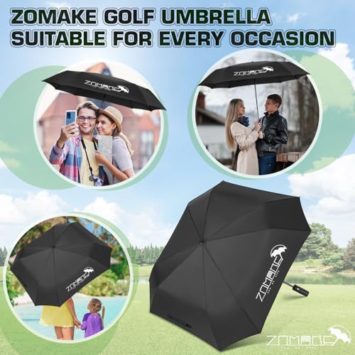 ZOMAKE Travel Umbrella Compact - 10 Ribs Portable Collapsible Umbrellas for Rain Windproof - Paraguas Automatic Small Folding Umbrella Lightweight Packable Umbrella for Women Men - color: Black C