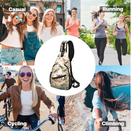 FyLybois Sling Bag Travel Crossbody Backpack for Women Chest Daypack - color: Turquoise