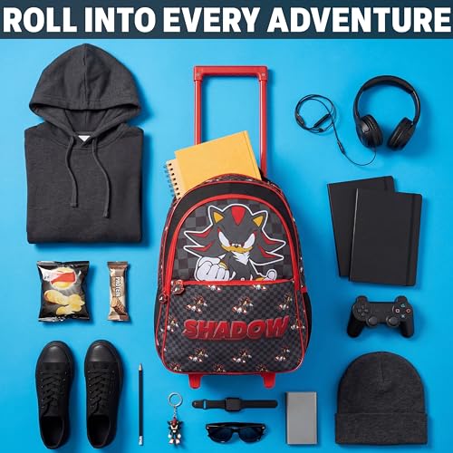 Get Trend Sonic the Hedgehog Boys 2-in-1 Rolling Luggage Bag with Wheels - color: Multi Shadow