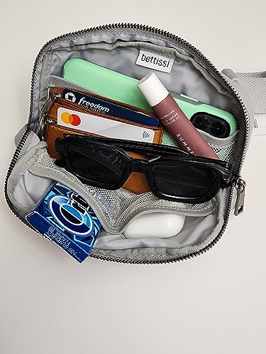 Mini Nylon Belt Bag Fanny Pack Crossbody, Light Grey - color: Light Grey