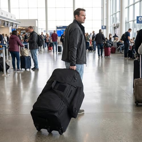 Military Wheeled Deployment Bag Large Tactical Heavy Duty Duffel Bag 124L - color: Black