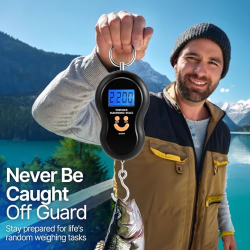 Flexzion Digital Fish Scale & Luggage Weight Scale with Hook, 110 lb/50 kg