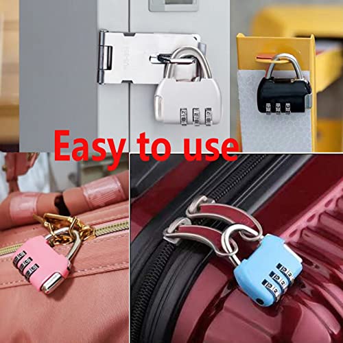 3-Digit Travel Combination Lock of Zinc Alloy,Small Safe Combination Padlock for Suitcase Luggage Briefcases Computer Bag Schoolbags Backpacks Locker Drawer Toolkit Cabinets, Color Locks,6 Pack - size: 6 Pack