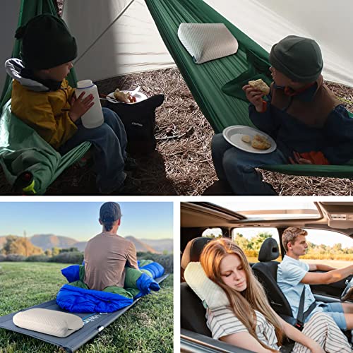 Memory Foam Travel Pillow 9.8"x15.7" Compact Camping Pillow - color: Grey