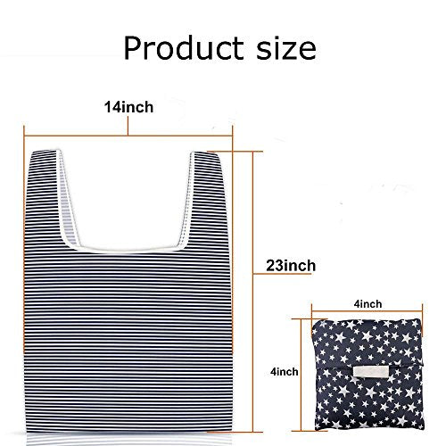 Kaxich Reusable Grocery Shopping Bags - Foldable Eco-friendly Shopper Tote Bags (4 Pack) Waterproof & Machine Washable