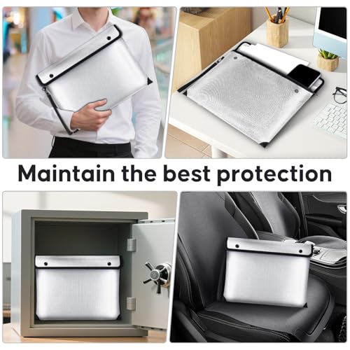 6500℉ Upgraded Fireproof Document Bag A4 Size (Silver)