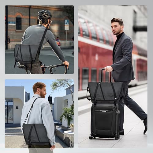Large Messenger Bag Crossbody Laptop, Black - color: Dark Black