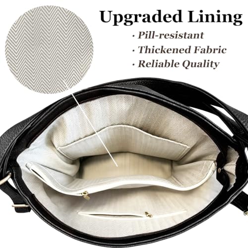 Convertible Backpack Purse for Women with Compartments and Pockets - color: Black