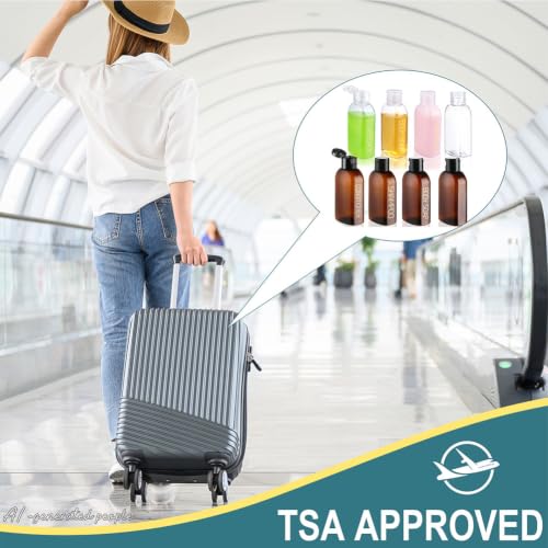 Cosywell Travel Bottles for Toiletries 8PCS 3.4oz TSA Approved Containers - Leak Proof Empty Lotion Bottles With Flip Cap for Shampoo and Toiletries - color: 3.4oz 2-Color - 6 Labeled 2 Blank