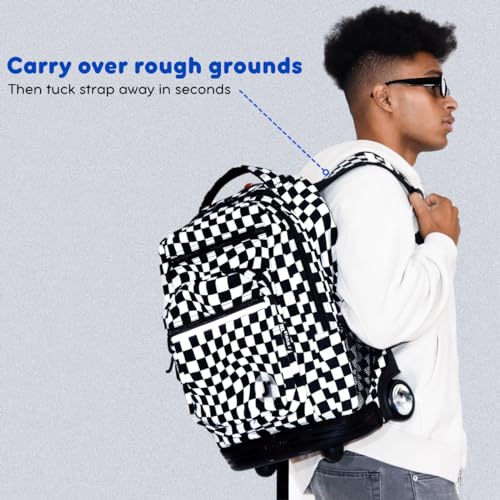 J World Sundance Laptop Rolling Backpack for Girls Boys. Roller Bookbag with Wheels, 20 Inch, Cubes - color: Cubes