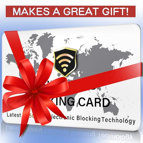 SaiTech IT 5 Pack RFID Blocking Card for Credit Debit ID Card, WM White | Slim Anti-Theft Contactless NFC RFID Blocker Protector, Easily Fit into Wallet and Purse, for Men & Women - color: White WM