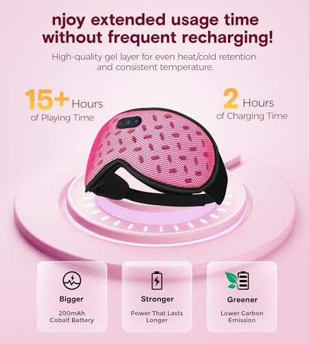 MUSICOZY Sleep Mask Bluetooth Headphone Cooling Weighted Eyemask Headphones - color: Grid Pink