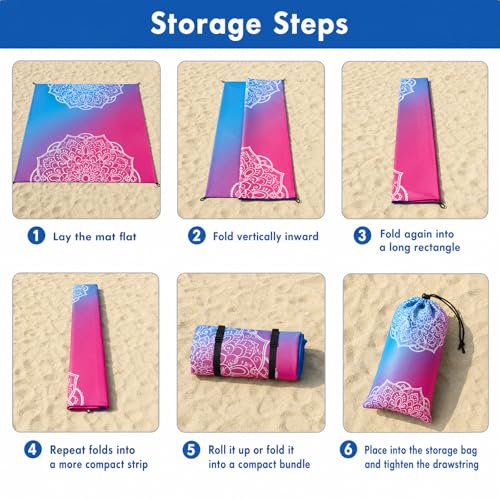 Beach Blanket Waterproof Sandproof, Quick Drying Beach Mat