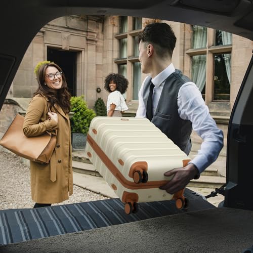 Carry on Luggage, Suitcase Set 3Piece with Backpack YKK zippers - color: Beige