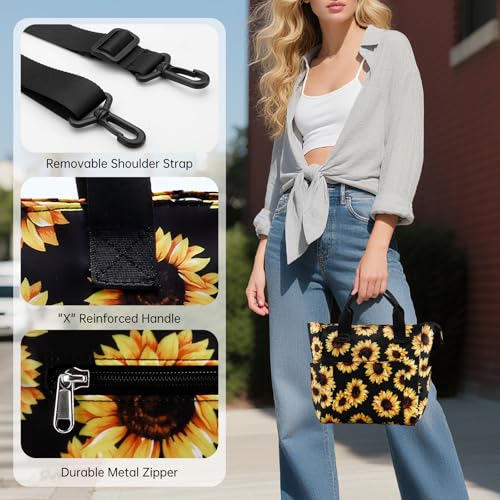 Crossbody Shoulder Bag for Women - Water Resistant Casual Handbag Purse with Multiple Pockets, Adjustable Strap - color: Sunflower