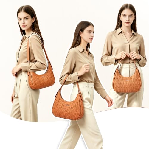 Shoulder Bag for Women Crescent Hobo Purse with Removable Strap - color: Hobo Brown, size: Medium
