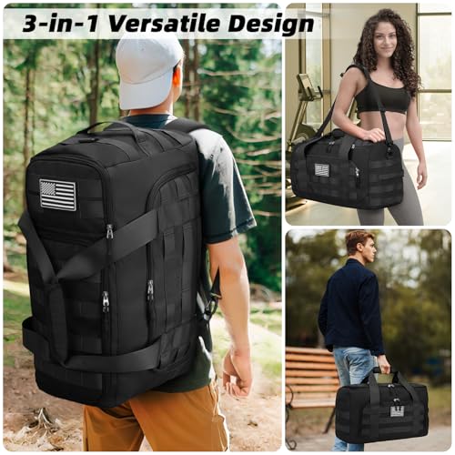 ZOMFELT Gym Bags for Men, 3-in-1 65L Large Sports Duffle Bag for Travel - size: Large