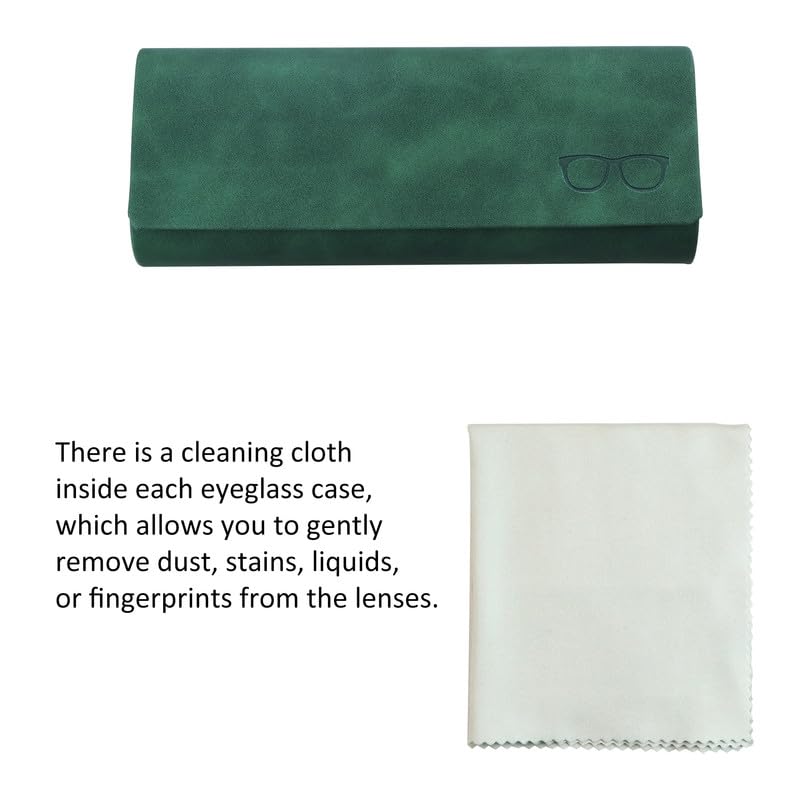 VisionGlobal Hard Shell Eyeglass Case for Eyeglasses and Sunglasses for Men/Women and Kids - color: 641_green