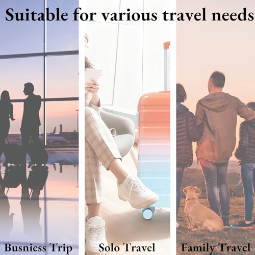 3-Piece Luggage Set 20/24/28’’ Hard-shell with 360° Spinner Wheels, Gradient Color Suitcase with Combination Lock, Lightweight PC Material, (Blue+ Red) - color: Red-Blue Gradient, size: 3-Piece Set(20''&24''&28'')
