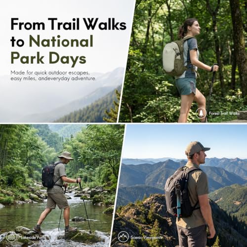 Haimont 15L Lightweight Hiking Daypack, Green - color: Green