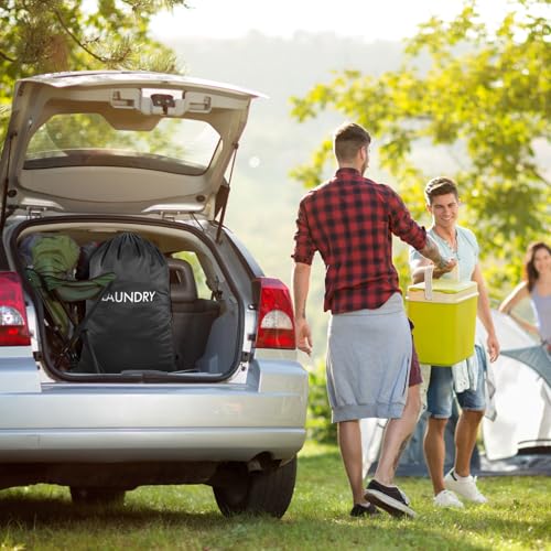 120L Waterproof Laundry Backpack for College & Apartment | Heavy-duty, hands-free carrying with ergonomic straps. 100% waterproof nylon prevents leaks. Holds 3-4 loads of clothes - color: Black