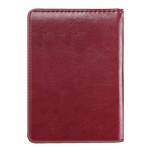 Coco Rossi Passport Holder for Travel Women Slim RFID Passport Cover Wallet - color: Burgundy