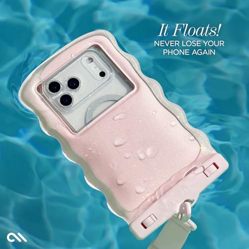 Case-Mate Wavy IP68 Waterproof Large Phone Pouch - Ballet Pink Twinkle - color: Wavy Ballet Pink Twinkle
