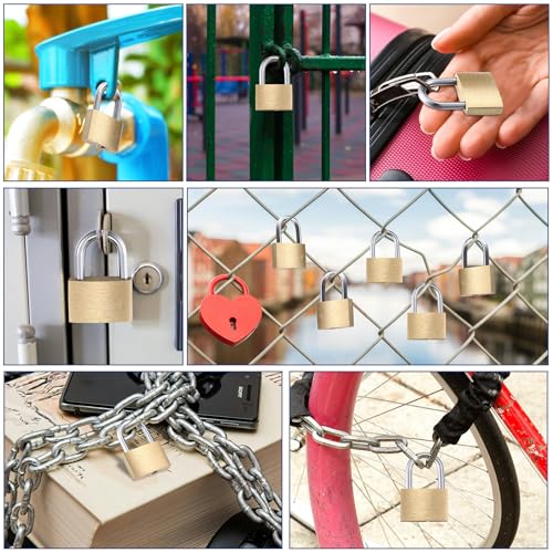 Yaocom Solid Brass Keyed Alike Padlocks with Keys, 25mm, 24 Pcs - size: 25 mm