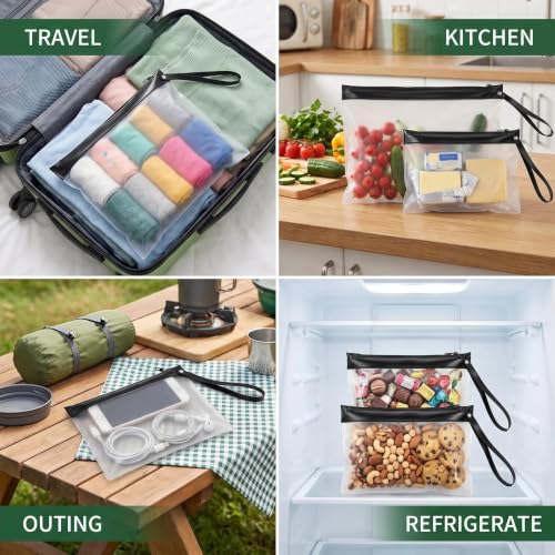 TSA Approved Clear Travel Toiletry Bag with Handle Zipper 8 Pack Quart Size - size: 8 handle zipper