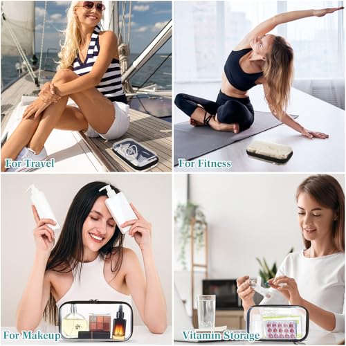 Hoolerry 3 Pcs Clear Hard Zipper Case Plastic Zipper Pouch, Black, S - color: Black, size: S